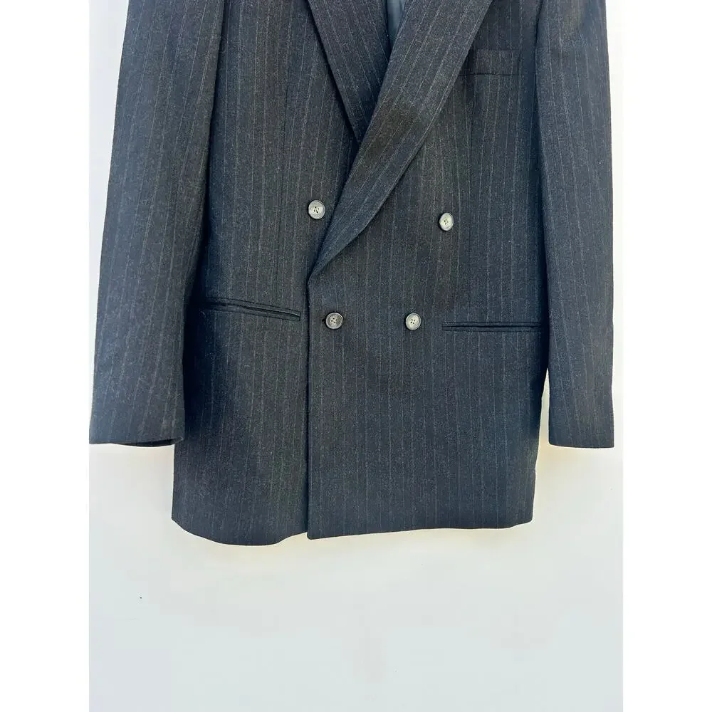 Vintage Christian Dior Wool Oversized Double Breasted Blazer Suit Jacket Large - Picture 5 of 10